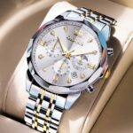 Olevs 3670 Watch For Men - Silver Gold - Image 2