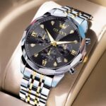 Olevs 3670 Watch For Men - Silver Gold Black - Image 2