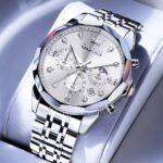 Olevs 3670 Watch For Men - Silver White - Image 2