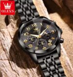 Olevs 3676 Watch For Men - Full Black - Image 3