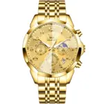 Olevs 3676 Watch For Men - Full Golden