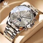 Olevs 3693 Watch For Men - Silver Gray
