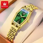 Olevs 3699 Watch For Women - Gold Green - Image 2