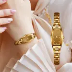 Olevs 5501 Ceramics Watch For Woman-Gold - Image 4