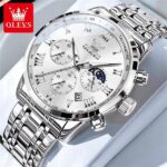 Olevs 5529 Watch For Men - Full Silver