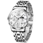 Olevs 5529 Watch For Men - Full Silver - Image 2