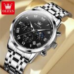 Olevs 5529 Watch For Men - Silver Black