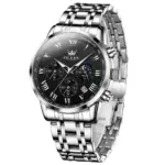 Olevs 5529 Watch For Men - Silver Black - Image 2