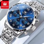 Olevs 5529 Watch For Men - Silver Blue