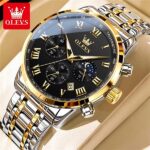 Olevs 5529 Watch For Men - Silver Gold Black