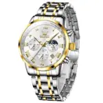 Olevs 5529 Watch For Men - Silver Gold White - Image 2
