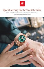 Olevs 5536 Watch For Woman–Rose Gold Green - Image 2