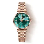 Olevs 5536 Watch For Woman–Rose Gold Green - Image 3