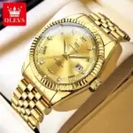 Olevs 5680 Watch  For Men - Full Golden - Image 2