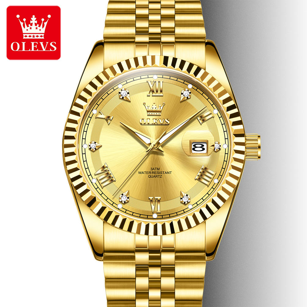 Olevs-5580-Watch-For-Men-Full-Golden.jpg Olevs 5680 Watch For Men - Full Golden - Image 1