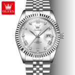 Olevs 5680 Watch  For Men - Full Silver