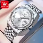 Olevs 5680 Watch  For Men - Full Silver - Image 2