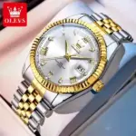 Olevs 5680 Watch  For Men - Silver Gold - Image 2