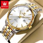 Olevs 5598 Watch For Men - Silver Gold - Image 2
