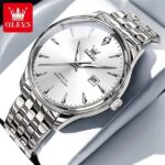 Olevs 5598 Watch For Men - Full Silver - Image 2