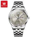 Olevs 5598 Watch For Men - Silver Gray