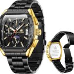 Olevs 5639 Cornograph Watch For Men - Black Gold