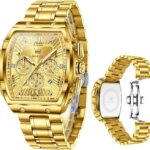 Olevs 5639 Cornograph Watch For Men - Full Golden