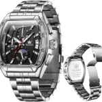 Olevs 5639 Cornograph Watch For Men - Silver & Black