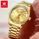 Olevs 5650 Watch For Men - Full Golden - Image 2