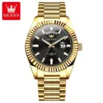 Olevs 5650 Watch For Men - Gold Black