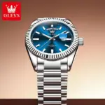 Olevs 5650 Watch For Men - Silver Blue - Image 2
