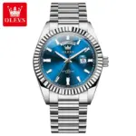 Olevs 5650 Watch For Men - Silver Blue