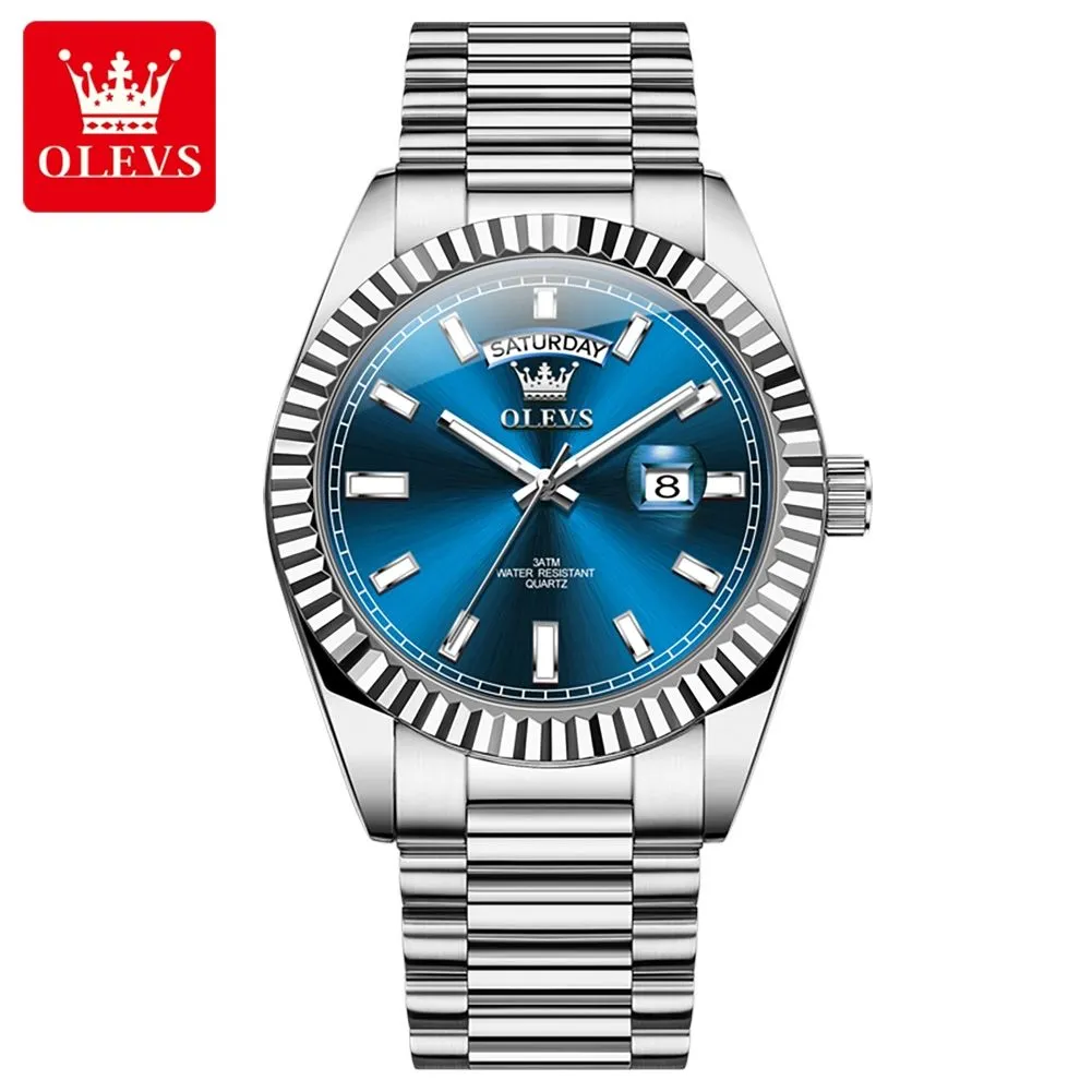Olevs-5650-Watch-For-Men-Silver-Blue.webp Olevs 5650 Watch For Men - Silver Blue - Image 1