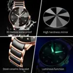 Olevs 7114 Watch For Men - Black Gold - Image 2