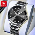 Olevs 7114 Watch For Men - Silver Black - Image 2
