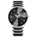 Olevs 7114 Watch For Men - Silver Black