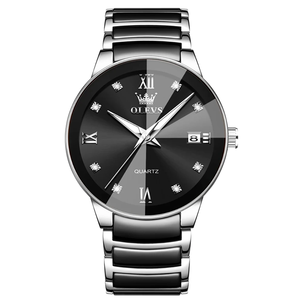 Olevs-7114-Watch-For-Men-Silver-Black.webp Olevs 7114 Watch For Men - Silver Black - Image 1