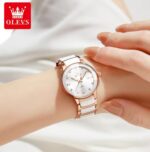 Olevs 7114 Watch For Women - Rose White - Image 2