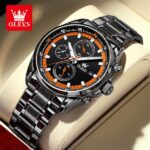 Olevs 713 Cornograph Watch For Men - Full Black