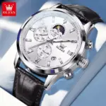 Olevs 9812 Watch For Men - Black White - Image 2