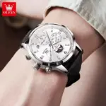 Olevs 9812 Watch For Men - Black White - Image 4