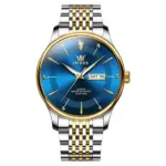 Olevs 9908 Chain Watch For Men - Silver Gold Blue