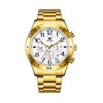 Olevs 9969 Watch For Men - Gold White
