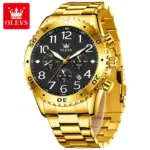 Olevs 9969 Watch For Men - Black Gold - Image 2