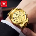 Olevs 9969 Watch For Men - Full Golden - Image 2