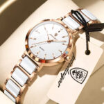 POEDAGAR 505 Luxury Quality Women’s Quartz Watch – Rose Gold White
