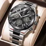 POEDAGAR 697 Men’s Chronograph Watch - Totone Black - Image 2