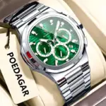 POEDAGAR 834 Watch For Men - Silver Green