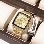 POEDAGAR 866 Chronograph Watch For Men - Black Gold - Image 2