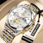 POEDAGAR 938 Watch For Men - Silver Gold White